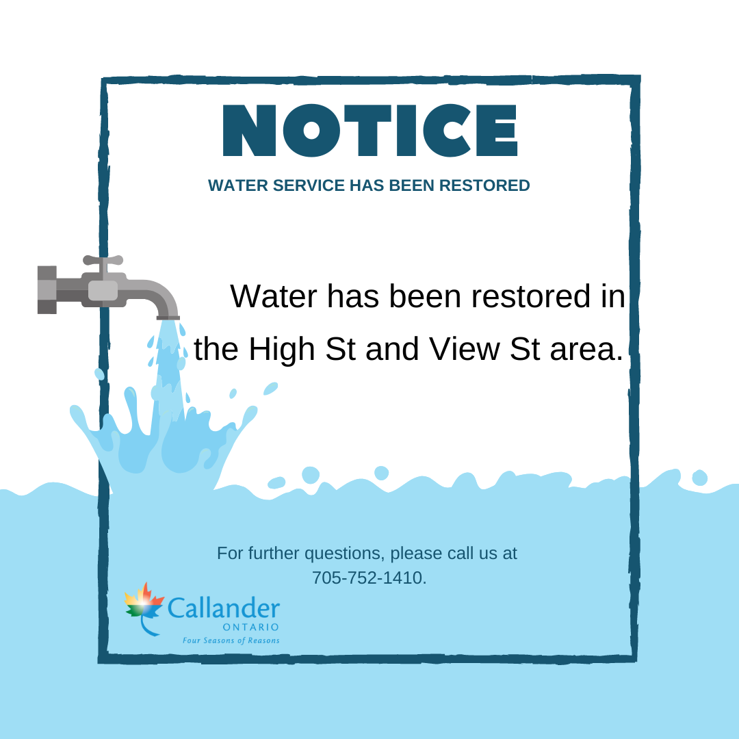 Water has been restored to the High St and View St Area
